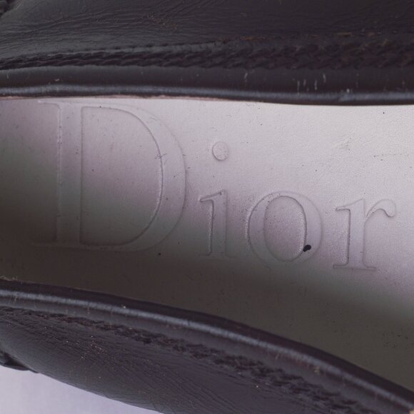 Vintage Christian Dior Leather Driving Loafers Horsebit Mens Brown Size 7.5 - Picture 8 of 9